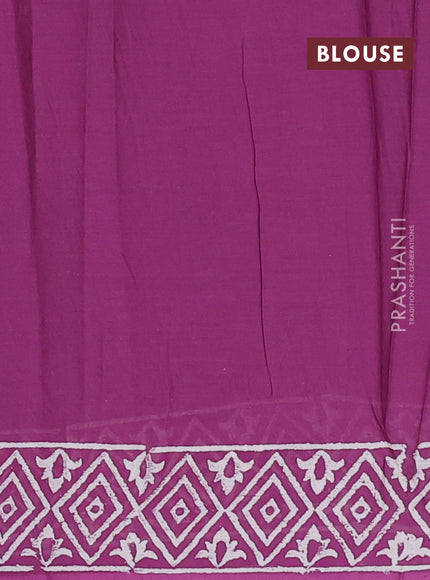 Jaipur cotton saree magenta pink with allover warli prints and printed border