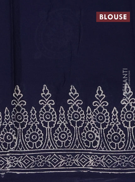 Jaipur cotton saree navy blue with butta prints and printed border