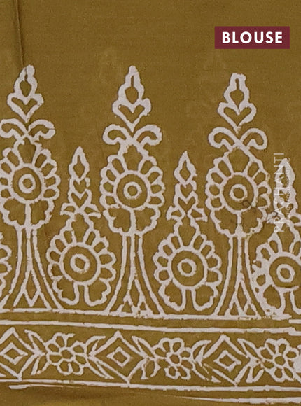 Jaipur cotton saree mehendi green with butta prints and printed border