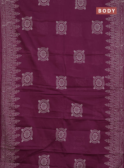 Jaipur cotton saree magenta pink with butta prints and printed border