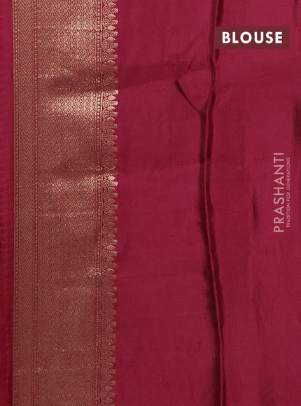 Semi mysore silk saree rustic orange and wine shade with zari woven buttas and zari woven border