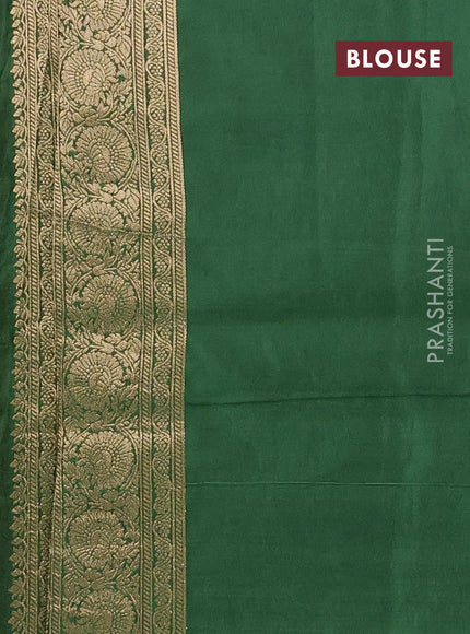 Semi mysore silk saree maroon and green with allover floral zari woven buttas and zari woven border
