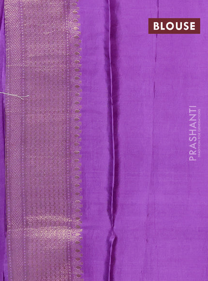 Semi mysore silk saree violet and lavender with allover zari woven buttas and zari woven border