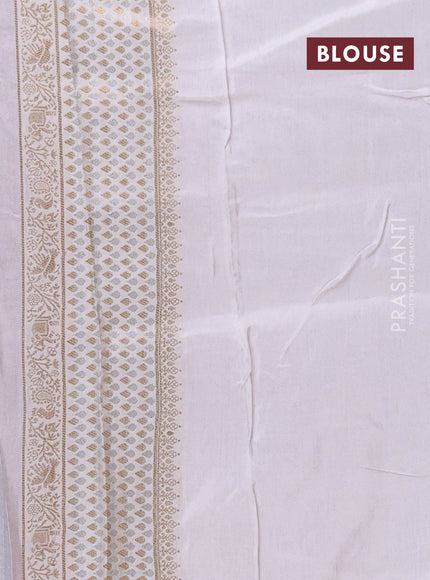 Semi mysore silk saree maroon and cream with allover zari woven buttas and zari woven border
