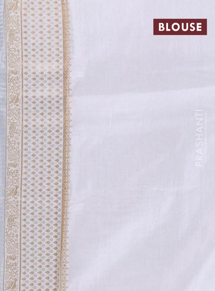 Semi mysore silk saree black and cream with allover zari woven buttas and zari woven border