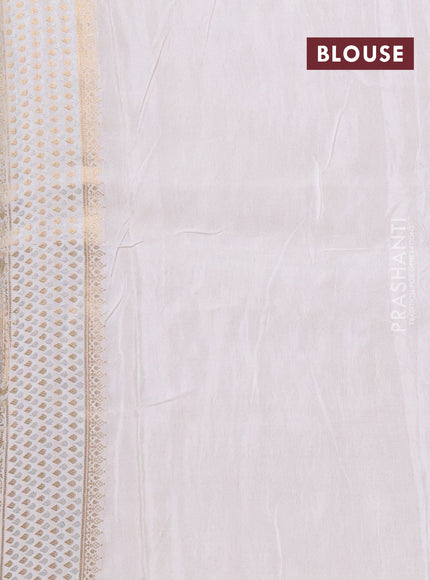 Semi mysore silk saree mustard yellow and cream with allover zari woven buttas and zari woven border