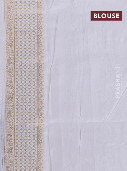 Semi mysore silk saree navy blue and cream with allover zari woven buttas and zari woven border