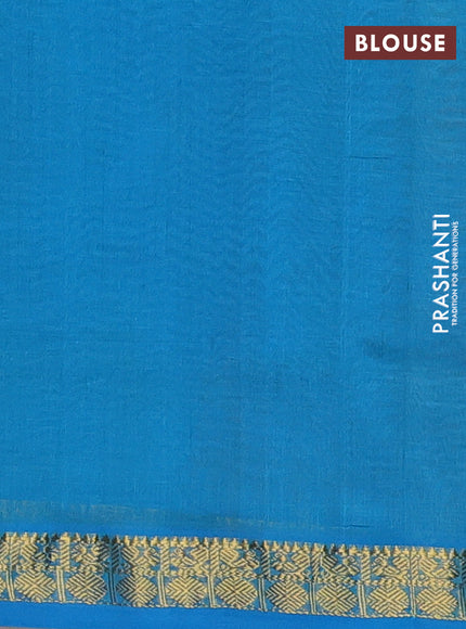 Silk cotton saree mustard yellow and cs blue with plain body and zari woven border