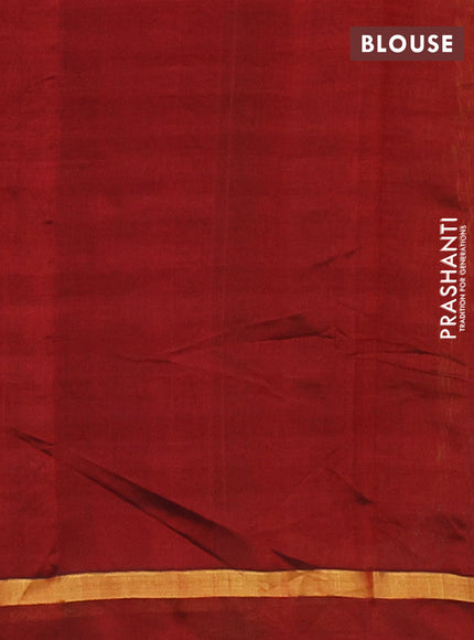 Silk cotton saree light green and maroon with allover paalum pazhamum checked pattern and zari woven simple border
