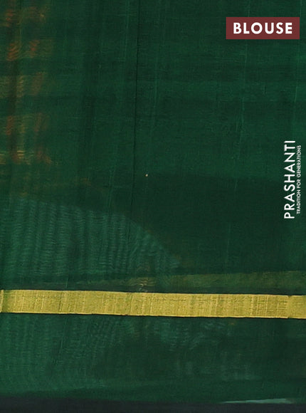 Silk cotton saree multi colour and green with allover paalum pazhamum checked pattern and zari woven simple border