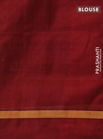 Silk cotton saree light green and maroon with allover paalum pazhamum checked pattern and zari woven simple border