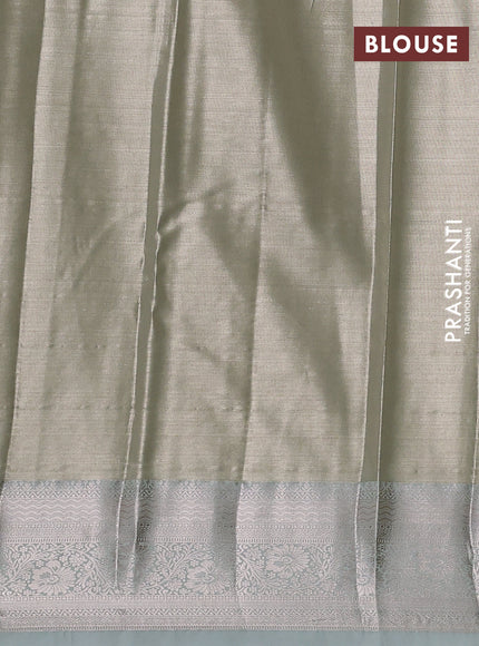 Bangalori tissue silk saree pista green with allover zari woven brocade weaves and zari woven border