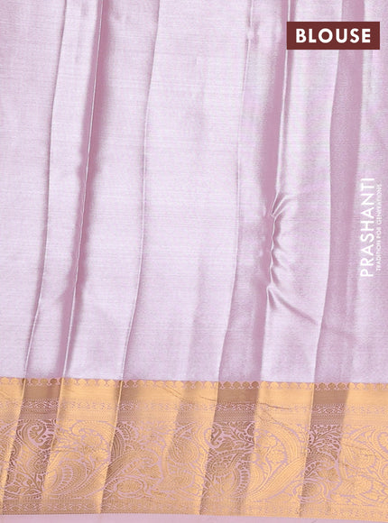 Bangalori tissue silk saree peach pink with allover zari woven brocade weaves and zari woven border