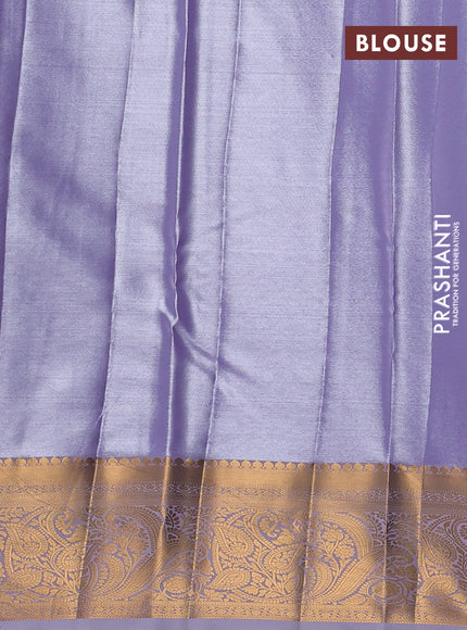 Bangalori tissue silk saree lavender with allover zari woven brocade weaves and zari woven border