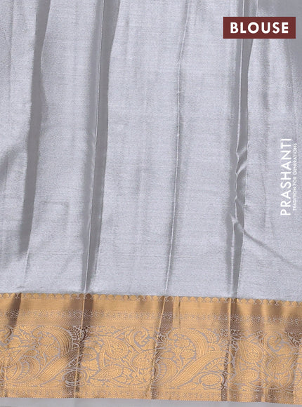 Bangalori tissue silk saree cream with allover zari woven brocade weaves and zari woven border