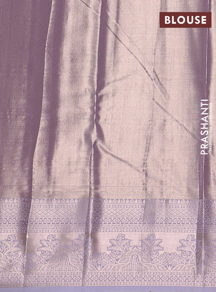 Bangalori tissue silk saree lavender with allover zari woven brocade weaves and zari woven border