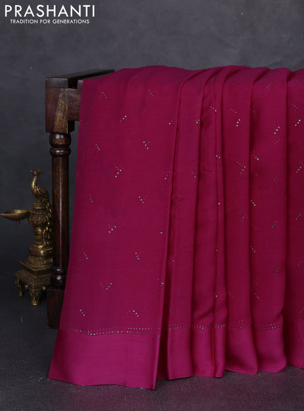 Pure chiffon silk saree pink with golden buttas and floral printed blouse