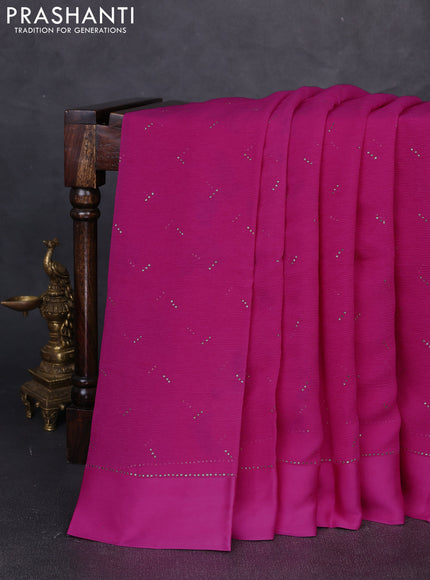Pure chiffon silk saree pink with golden buttas and floral printed blouse