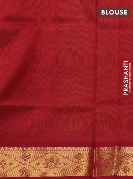 Silk cotton saree sandal and maroon with plain body and zari woven border
