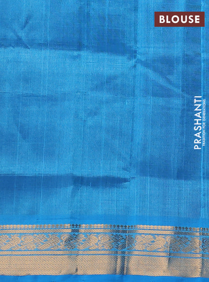 Silk cotton saree purple and cs blue with plain body and zari woven border