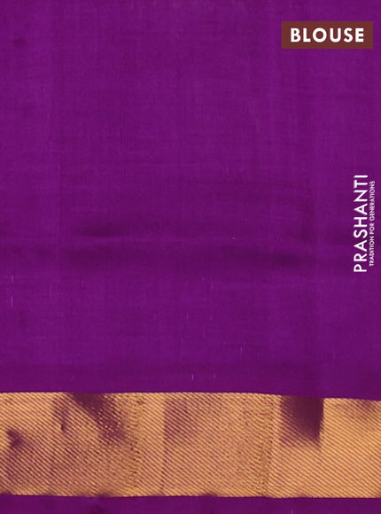 Silk cotton saree pale yellow and purple with plain body and zari woven border
