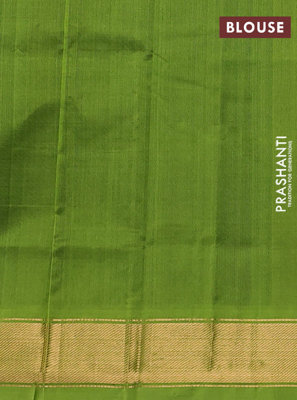 Silk cotton saree black and light green with plain body and zari woven border