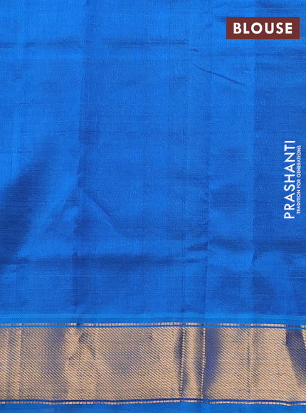 Silk cotton saree blue and cs blue with plain body and zari woven border