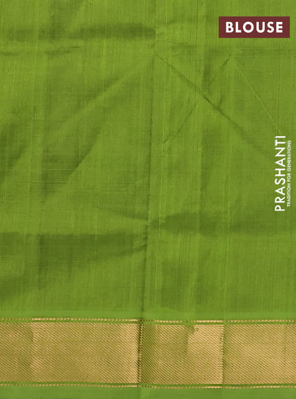 Silk cotton saree deep maroon and light green with plain body and zari woven border