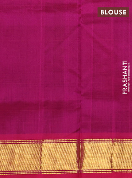 Silk cotton saree black and pink with plain body and zari woven border