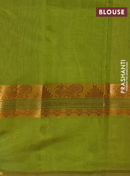 Silk cotton saree deep maroon and light green with plain body and rettapet zari woven border