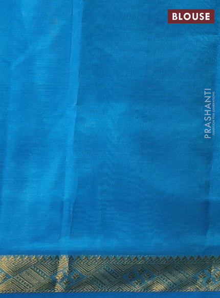 Silk cotton saree lime yellow and cs blue with plain body and zari woven border