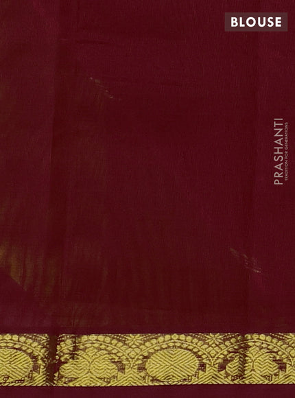 Silk cotton saree mustard yellow and kumkum red with plain body and zari woven border
