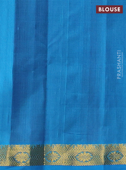 Silk cotton saree purple and cs blue with plain body and zari woven border