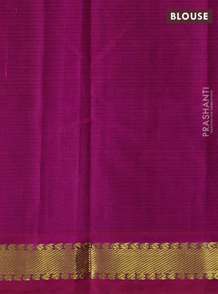 Silk cotton saree wine shade and pink with allover stripe pattern and zari woven border