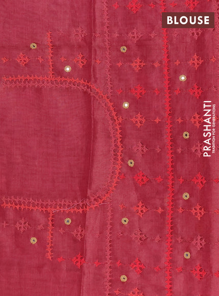 Makta silk saree mauve pink and pink with allover stripe pattern and zari woven border