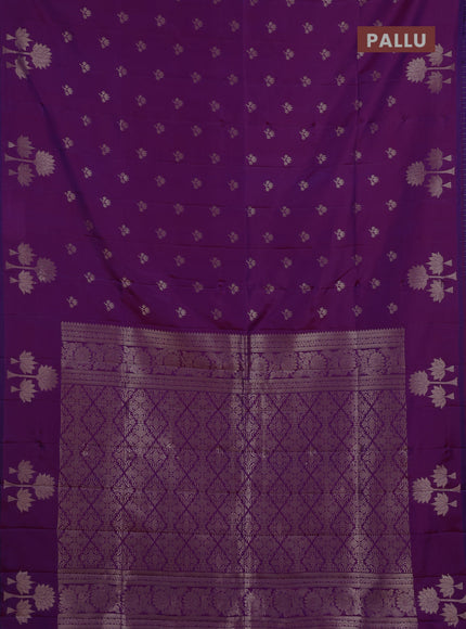 Semi soft silk saree purple with allover zari woven buttas and zari woven butta border