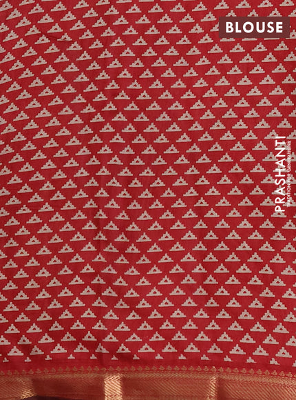 Semi maheshwari cotton saree black and maroon with allover butta prints and zari woven border