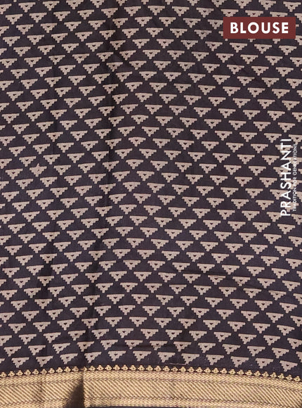 Semi maheshwari cotton saree maroon and black with allover butta prints and zari woven border