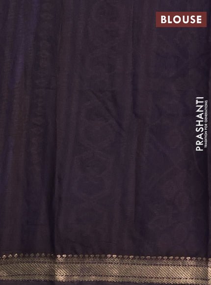 Semi maheshwari cotton saree green and navy blue with allover geometric prints and ikat zari woven border