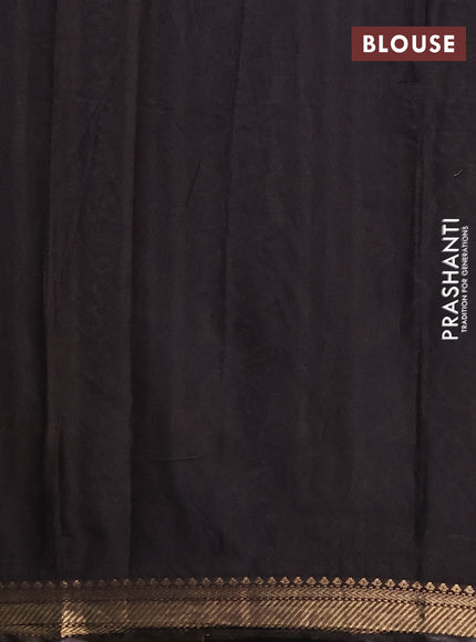 Semi maheshwari cotton saree maroon and black with allover geometric prints and ikat zari woven border