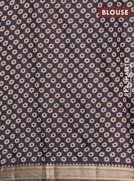 Semi maheshwari cotton saree maroon and black with allover geometric prints and zari woven border