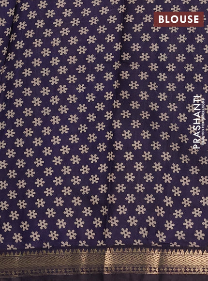Semi maheshwari cotton saree green and black with allover butta prints and zari woven border