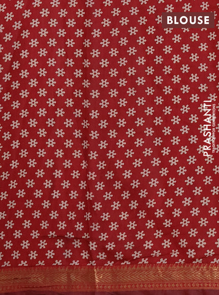 Semi maheshwari cotton saree black and maroon with allover butta prints and zari woven border