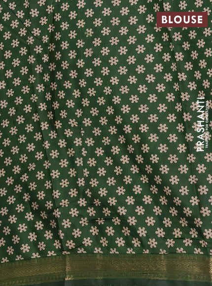 Semi maheshwari cotton saree mustard yellow and green with allover butta prints and zari woven border