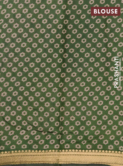 Semi maheshwari cotton saree beige navy blue and olive green with allover butta prints and zari woven border
