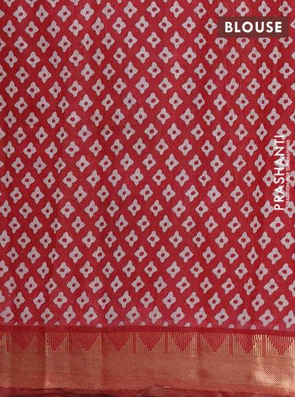 Semi maheshwari cotton saree navy blue and maroon with allover floral prints and zari woven border