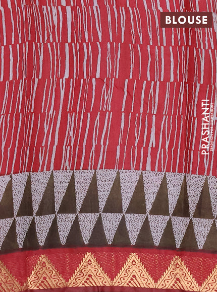Semi maheshwari cotton saree mustard yellow and maroon with allover butta prints and zari woven border