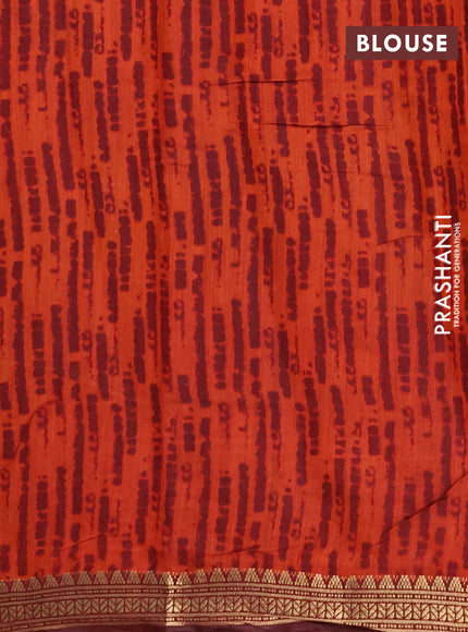 Semi maheshwari cotton saree black and maroon with allover prints and zari woven border
