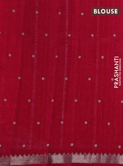 Mangalgiri silk cotton saree red with allover embroidery buttas and embroidery border