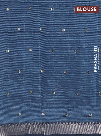 Mangalgiri silk cotton saree grey with allover embroidery buttas and embroidery border